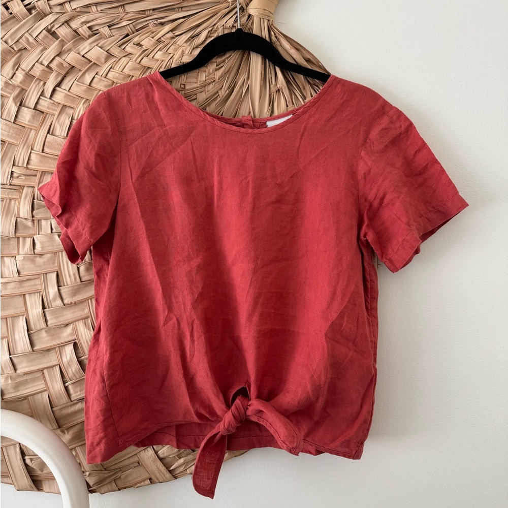 Rachel Zoe Linen Shirt with tie